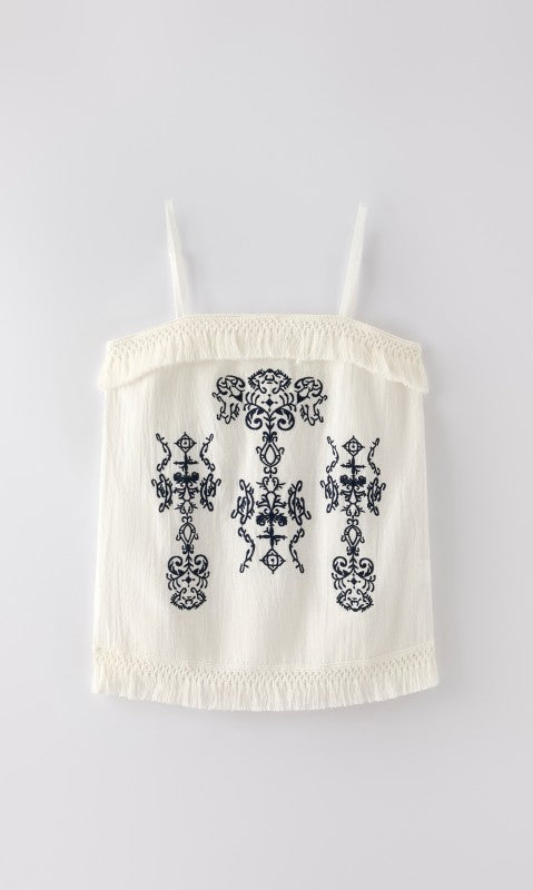 Embroidered Front Tank top for Women | Bellem Trading - Bellem Trading