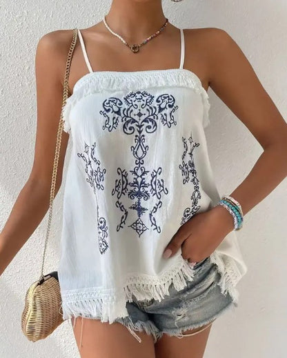 Embroidered Front Tank top for Women | Bellem Trading - Bellem Trading