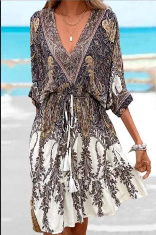 Pleated Long Sleeve Maxi Dress for Women | Bellem Trading - Bellem Trading