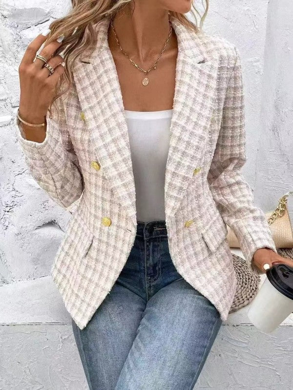 Checkered Pattern Blazer Jacket for Women | Bellem Trading - Bellem Trading