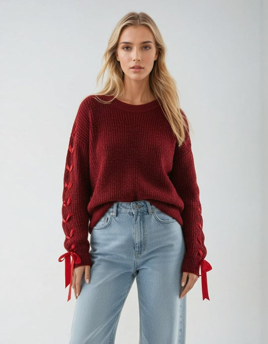 Bowknot Chic Knit Pullover Sweater | Bellem Trading - Bellem Trading