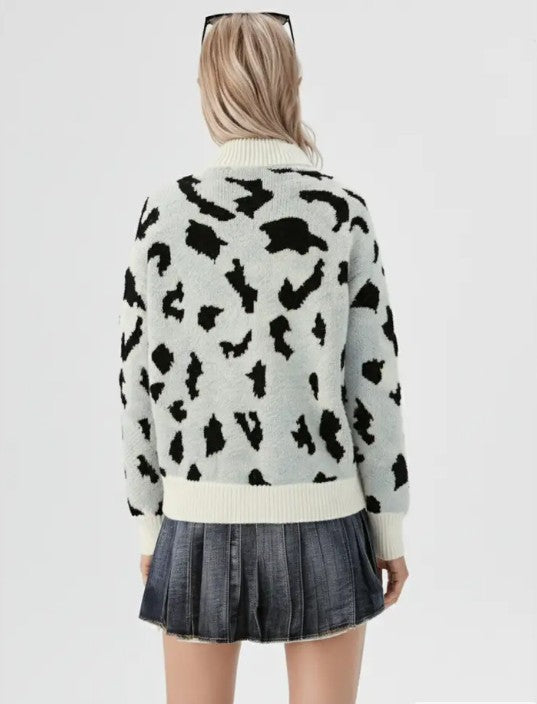 Leopard Print Knit Pullover Sweater | Bellem Trading - Bellem Trading