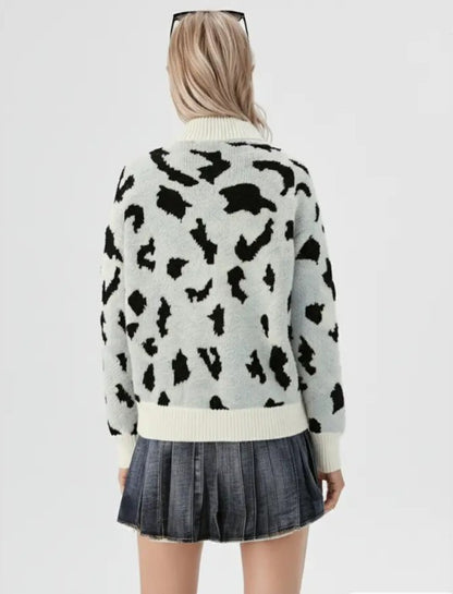 Leopard Print Knit Pullover Sweater | Bellem Trading - Bellem Trading