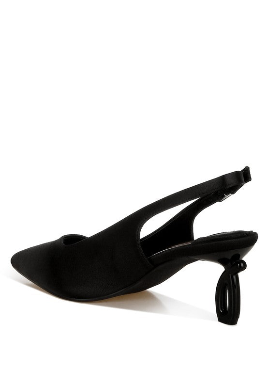 Vinca Satin Pointed Toe Slingbacks for Women - Bellem Trading