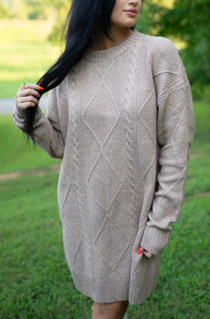Aura Cable Knit Sweater Dress for Women | Bellem Trading - Bellem Trading