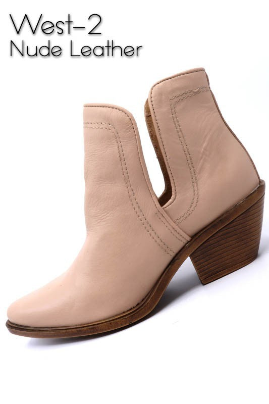 Western Style Cut Out Leather Booties for Women | Bellem Trading - Bellem Trading