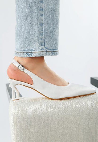 Vinca Satin Pointed Toe Slingbacks for Women - Bellem Trading