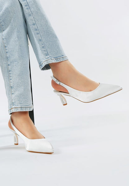 Vinca Satin Pointed Toe Slingbacks for Women - Bellem Trading