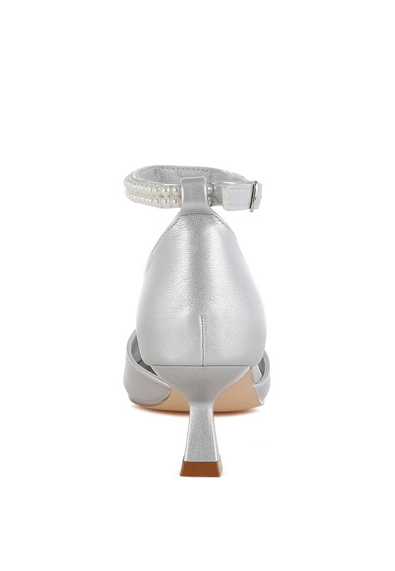 Onkana Diamante Brooch Kitten Heel Sandals for Women | Bellem Trading - Bellem Trading