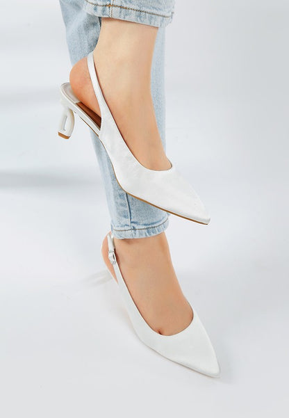 Vinca Satin Pointed Toe Slingbacks for Women - Bellem Trading