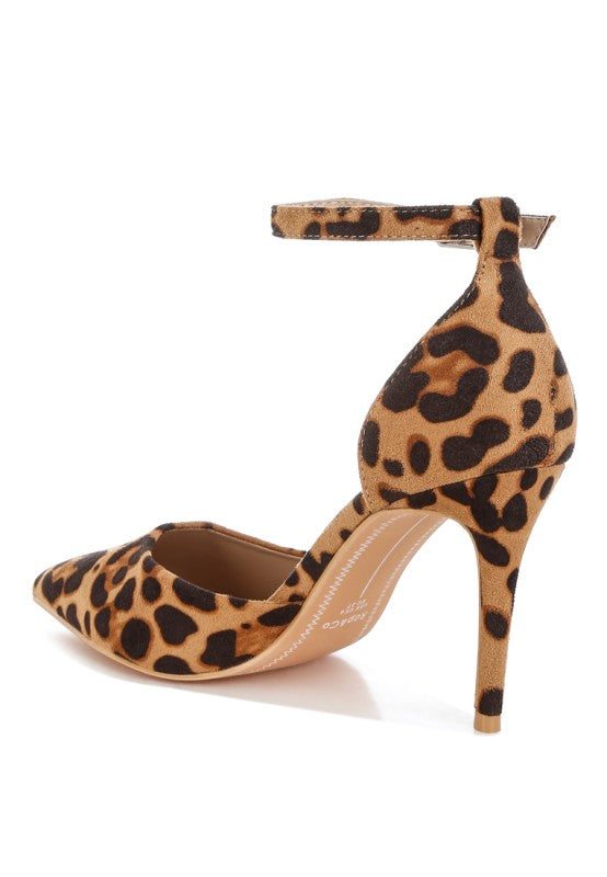Dolona Leopard Print Stiletto Heel Sandals for Women - Bellem Trading
