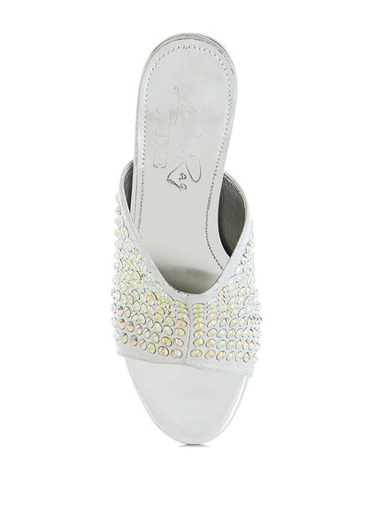 Farasha AB Rhinestone Slip-On Stiletto Heels for Women | Bellem Trading - Bellem Trading