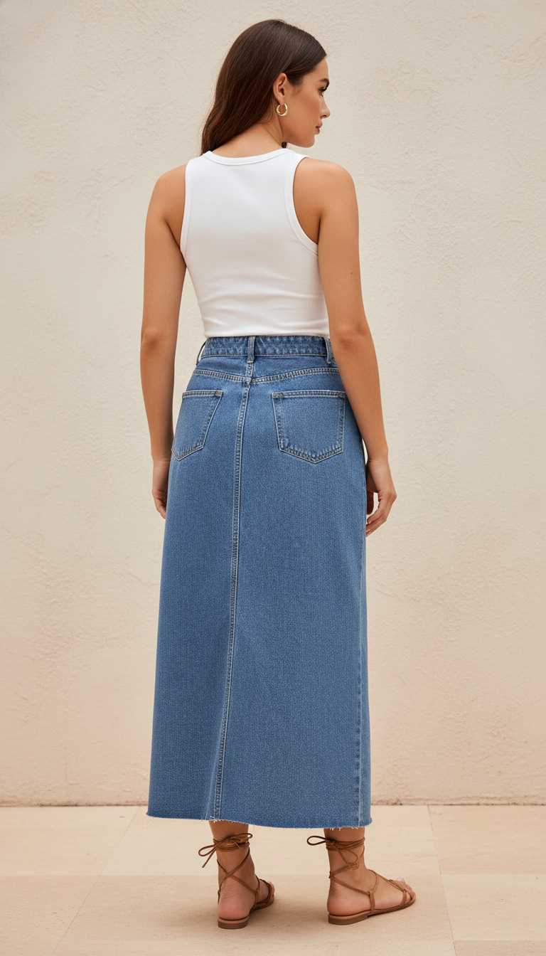 The Essential Denim Midi | Clean Indigo Minimalist