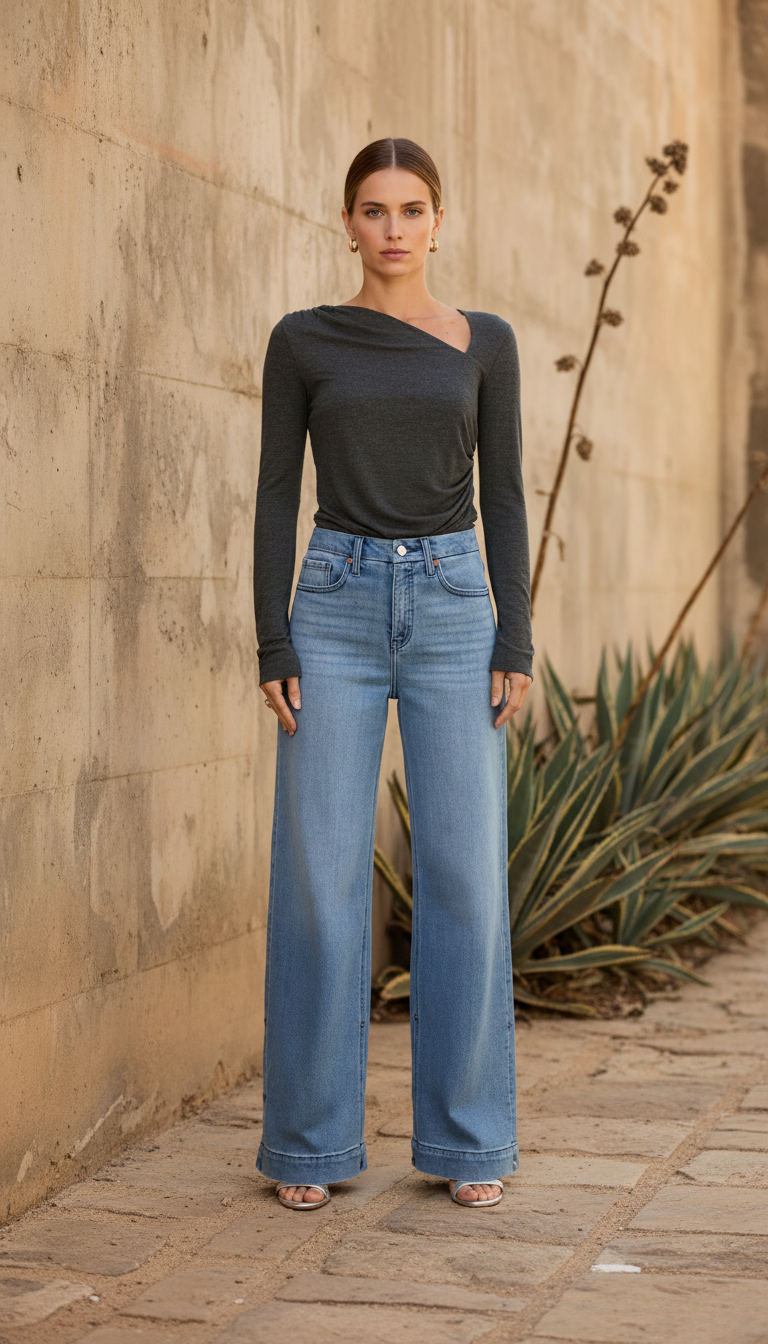 The Horizon Wide-Leg Jean | Timeless Mid-Blue