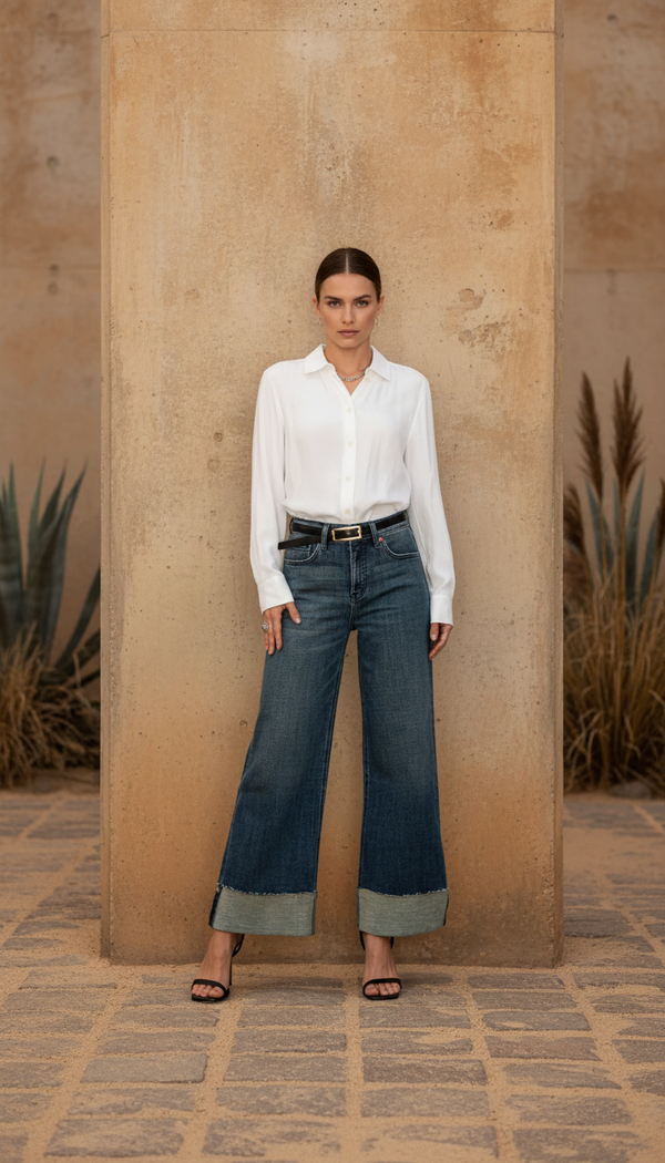 The Midnight Wide-Leg Jean | Clean Dark Indigo
