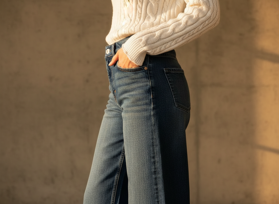 The Oracle Wide-Leg Jean | Structured Clean Indigo