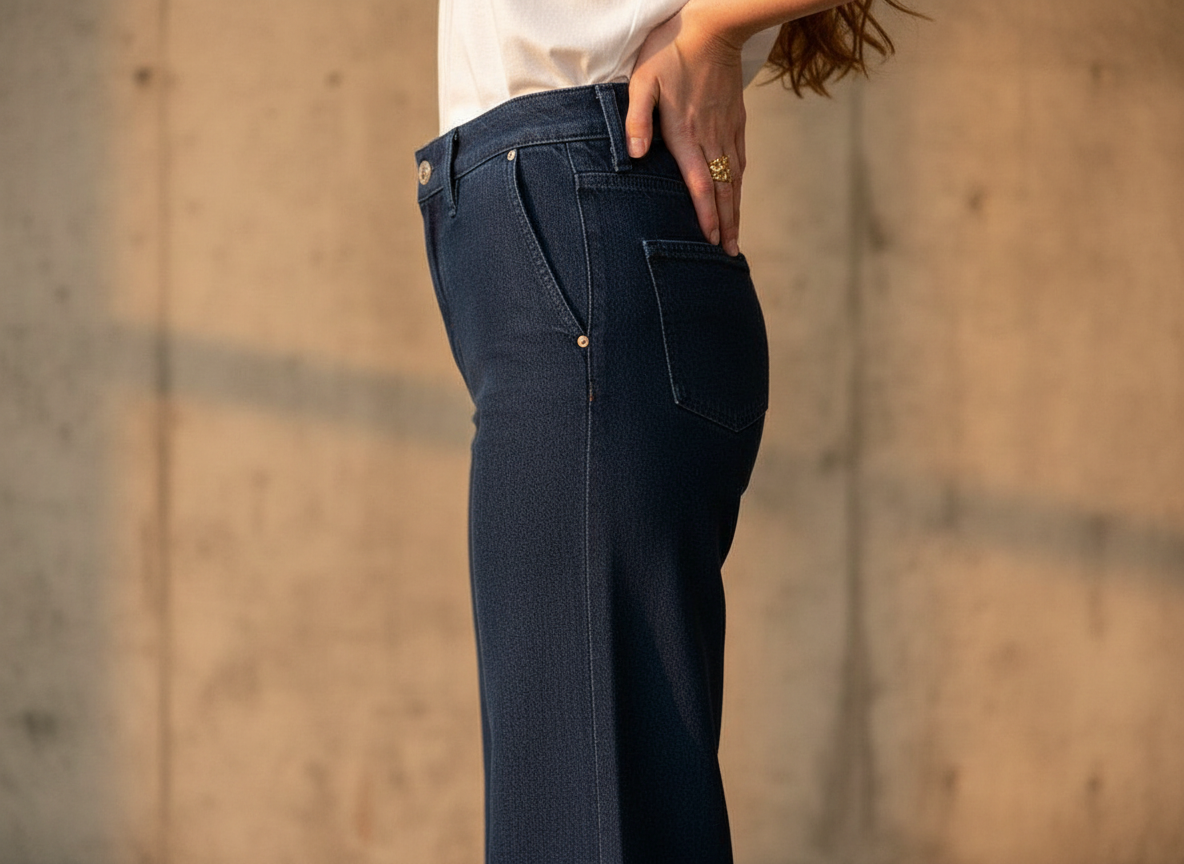 The Sculptural Wide-Leg Jean | Deep Navy Indigo