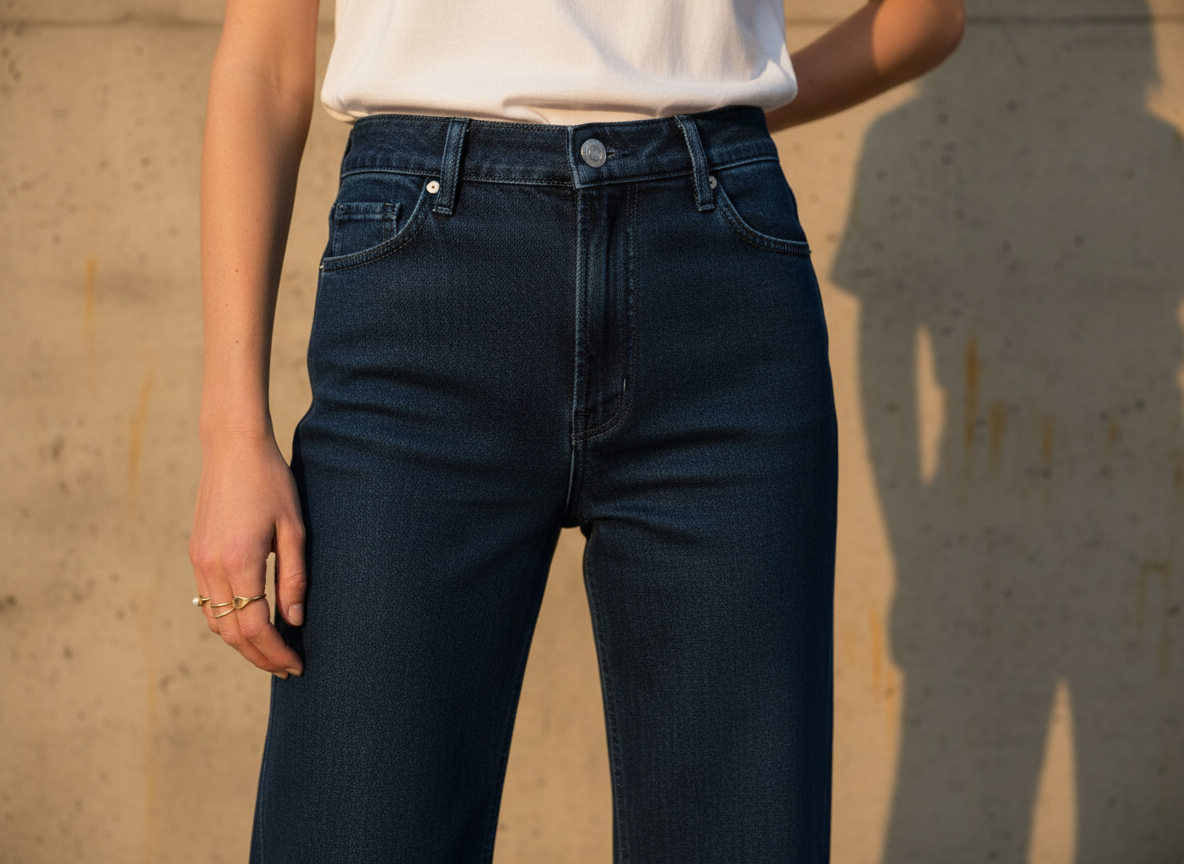The Sculptural Wide-Leg Jean | Deep Navy Indigo