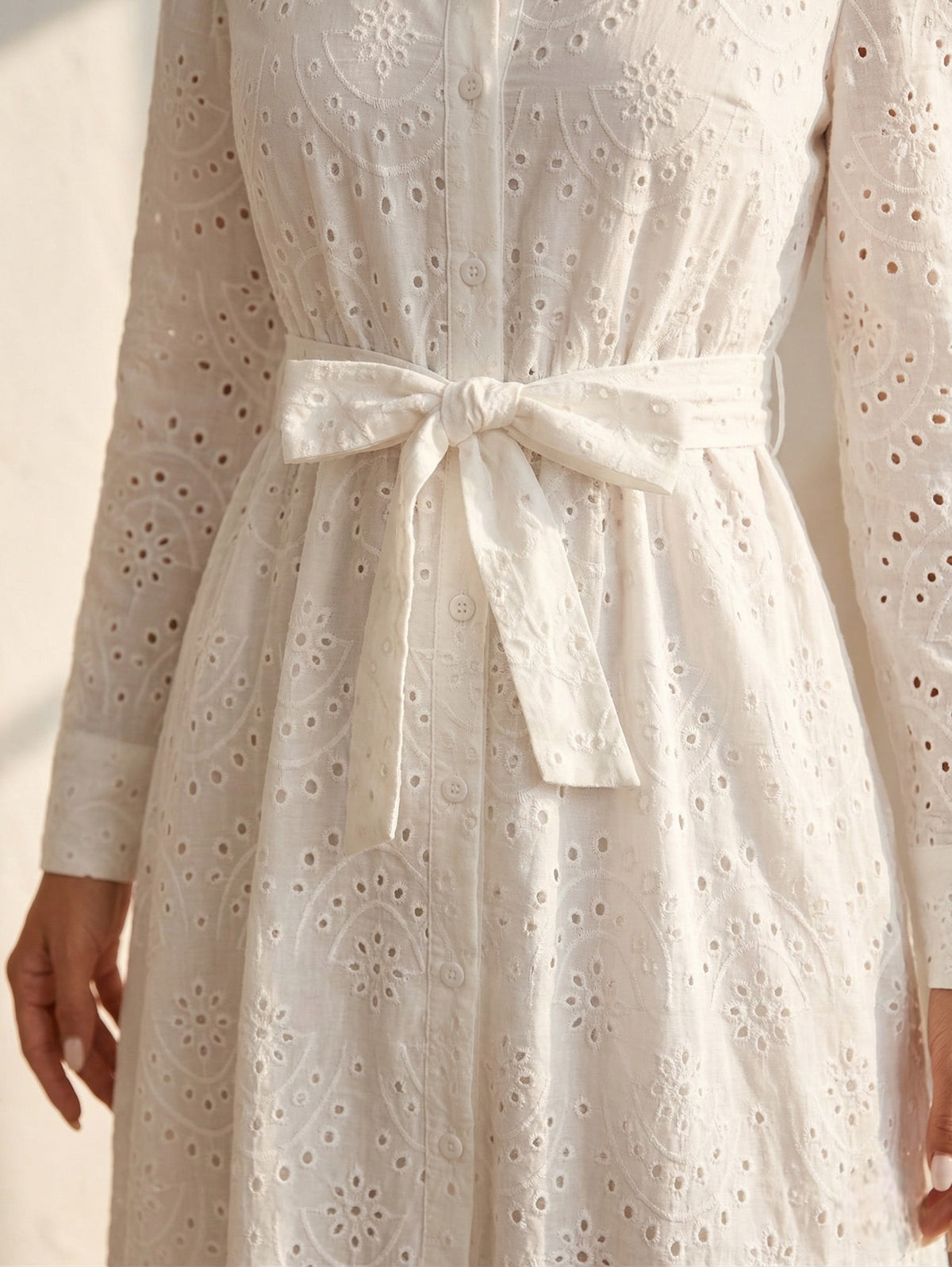 The Eyelet Midi | Architectural Embroidery Dress