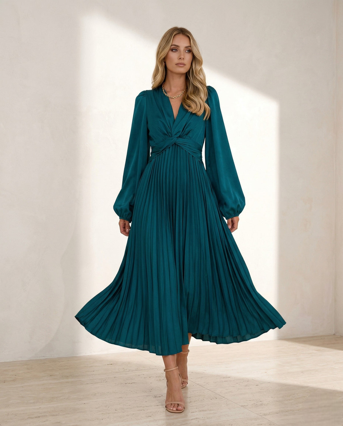 The Sculpted Pleat Midi | Architectural Texture