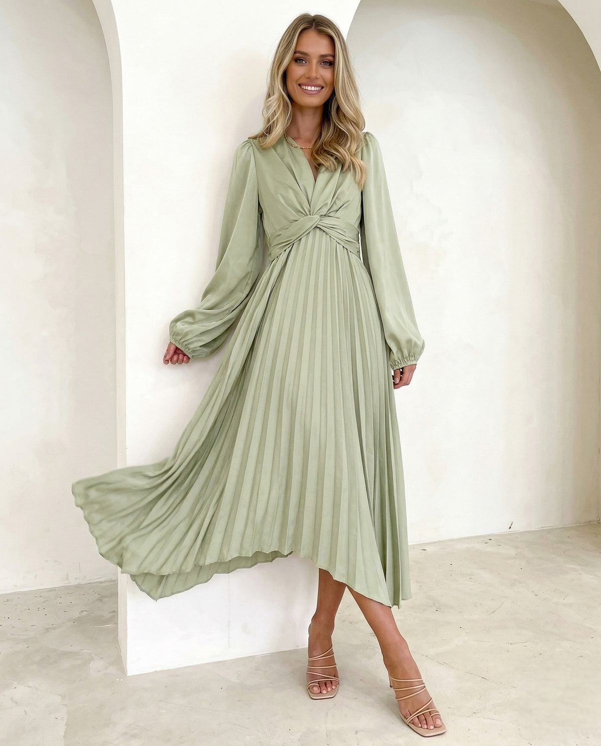 The Sculpted Pleat Midi | Architectural Texture