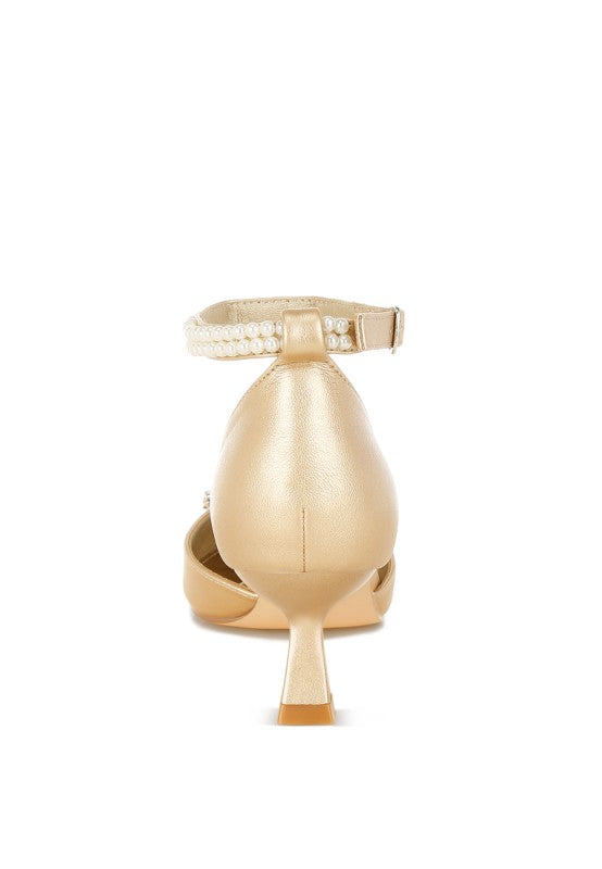 Onkana Diamante Brooch Kitten Heel Sandals for Women | Bellem Trading - Bellem Trading