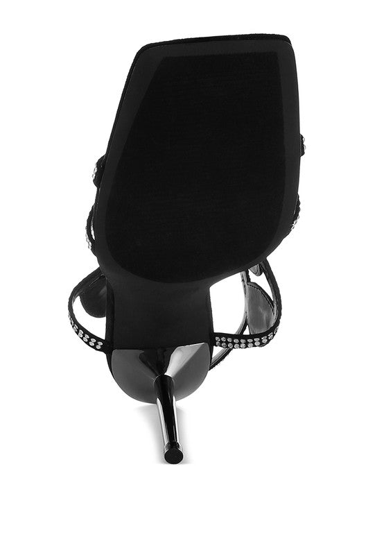 Fialka Diamante & Rhinestones Stiletto Sandals for Women - Bellem Trading