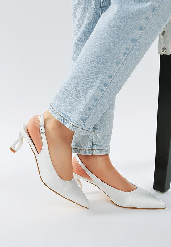 Vinca Satin Pointed Toe Slingbacks for Women - Bellem Trading