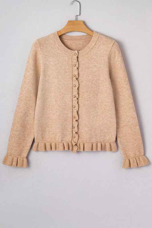 The Rowan Tactile Cardigan | Ribbed Neutral Layer
