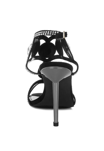 Fialka Diamante & Rhinestones Stiletto Sandals for Women - Bellem Trading