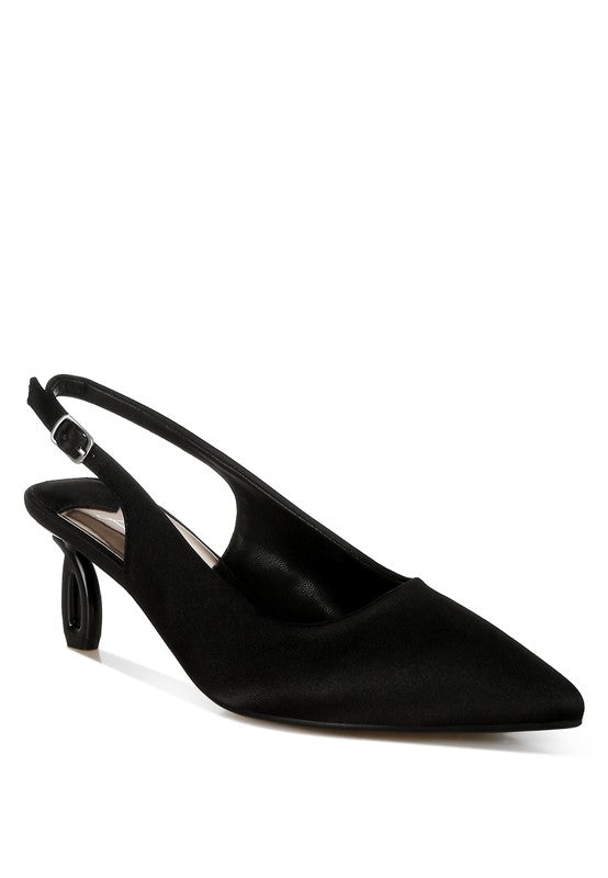 Vinca Satin Pointed Toe Slingbacks for Women - Bellem Trading