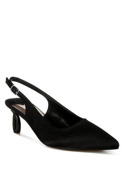 Vinca Satin Pointed Toe Slingbacks for Women - Bellem Trading