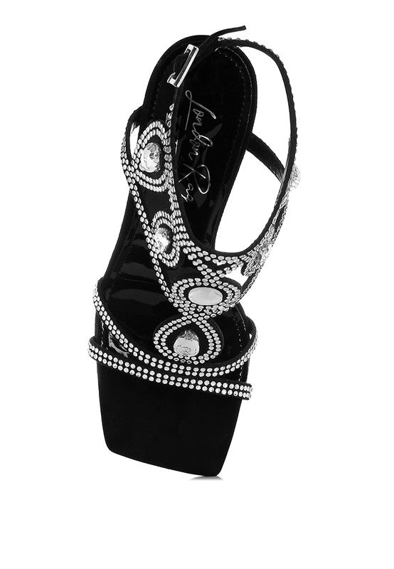 Fialka Diamante & Rhinestones Stiletto Sandals for Women - Bellem Trading