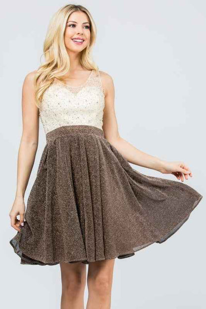 Mauve Dress, Mini Length, Short Sleeve, Women's, by Bellem Trading, Mauve product image