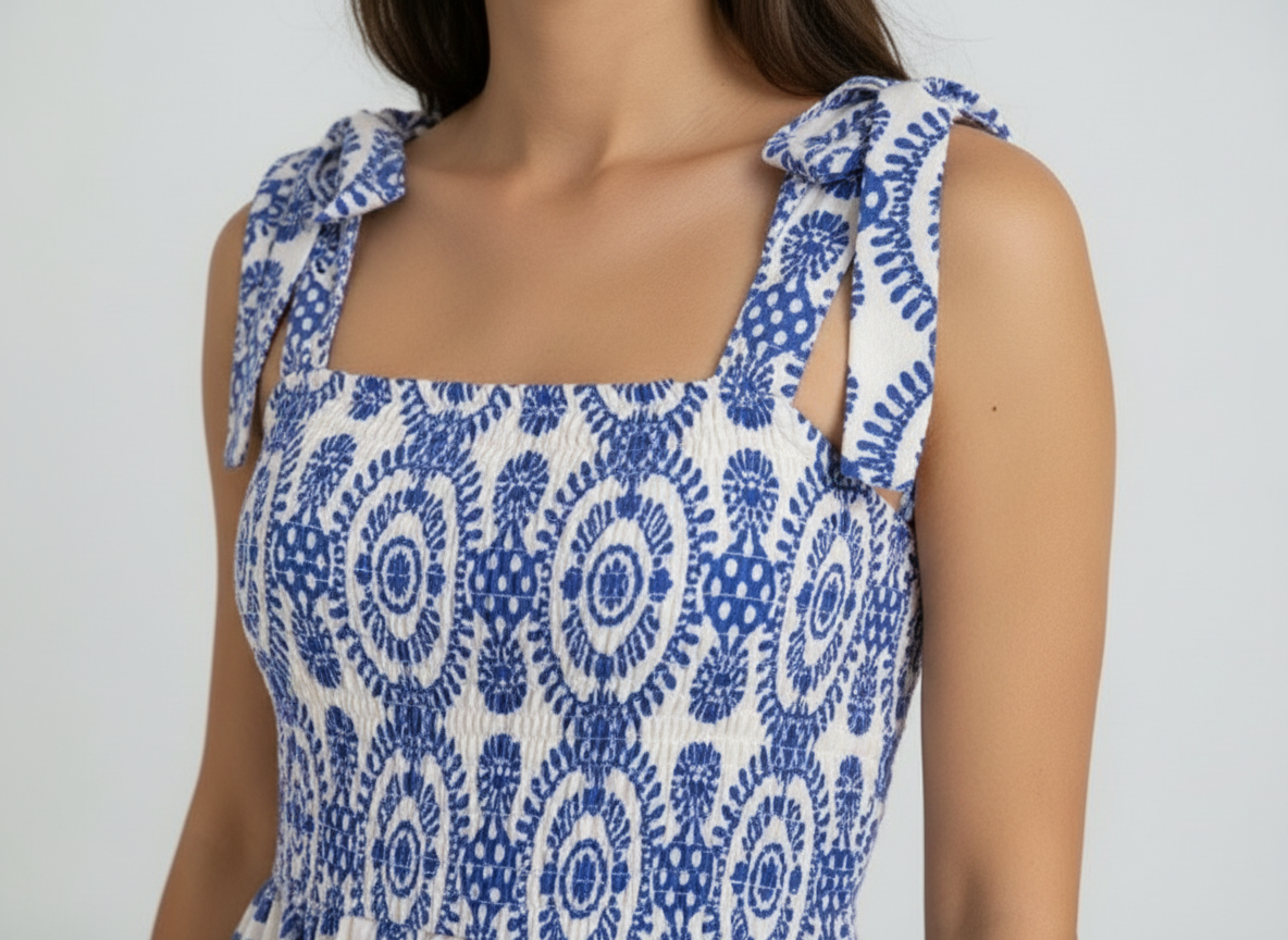 The Santorini Maxi | Mediterranean Print Statement Dress