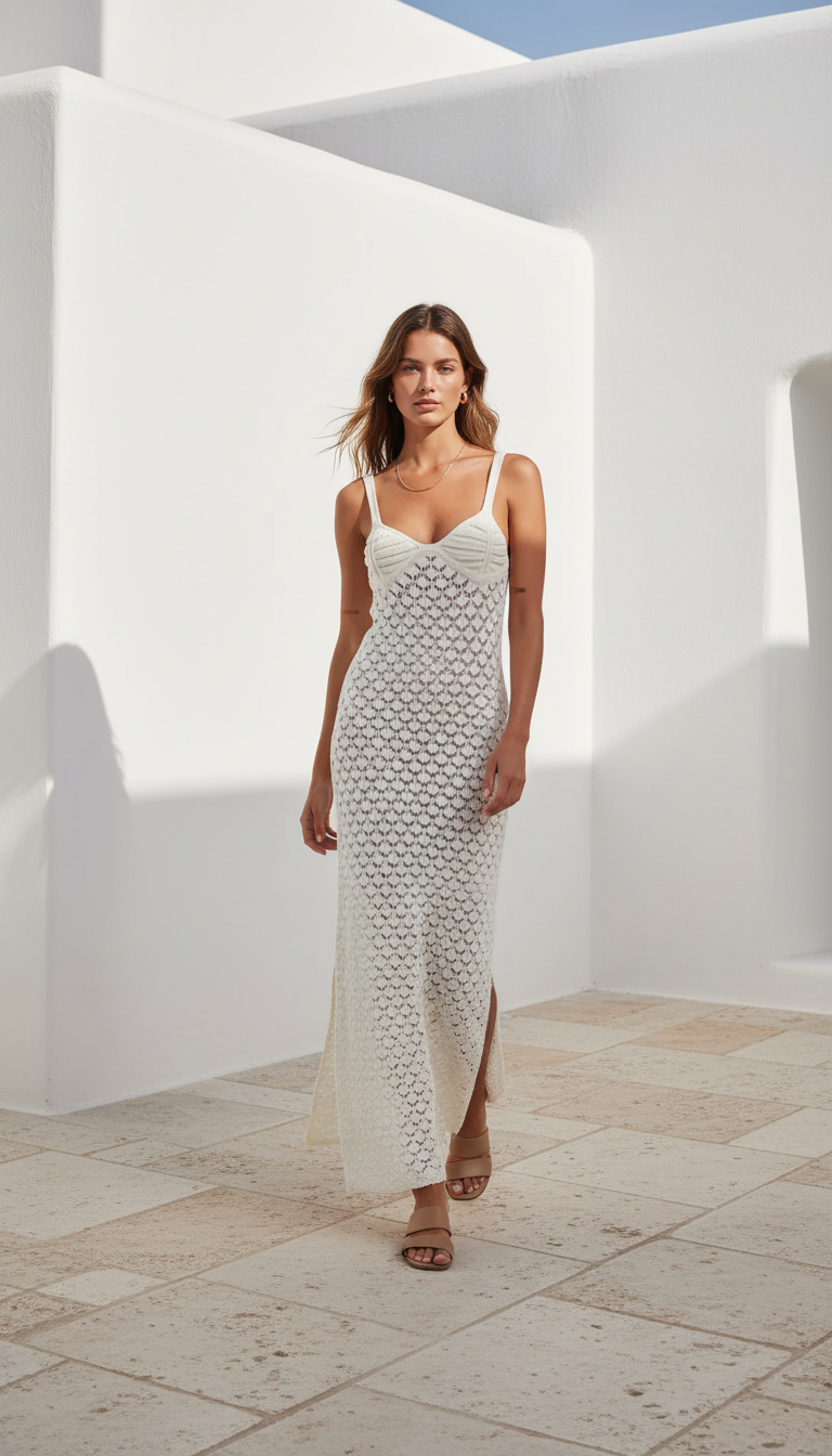 The Ethereal Crochet | Artisanal Textured Maxi