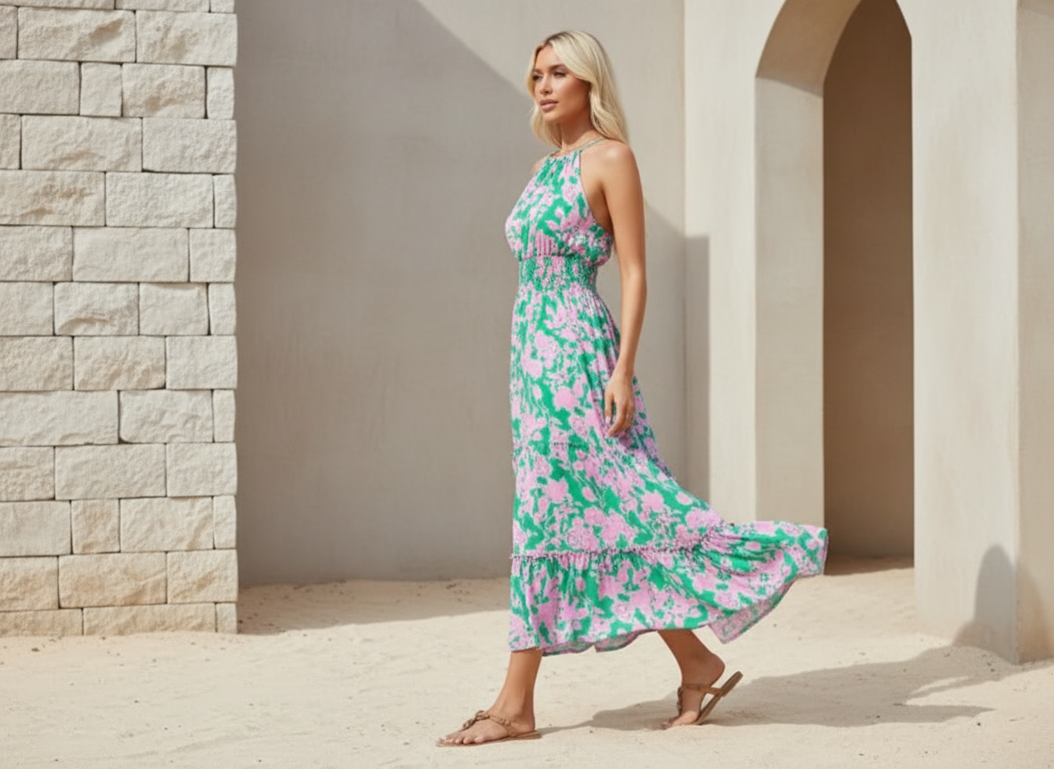 The Tropical High-Low | Architectural Petal Maxi