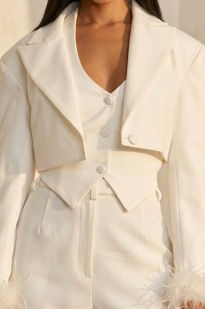 The Atelier Feather-Trim | High-Octane Luxury Trouser