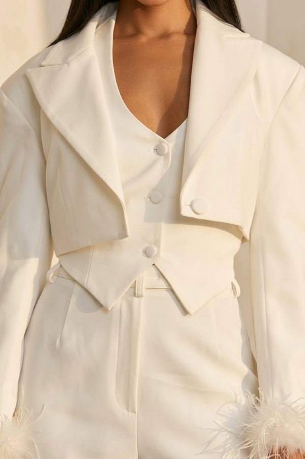 The Atelier Feather-Trim | High-Octane Luxury Trouser