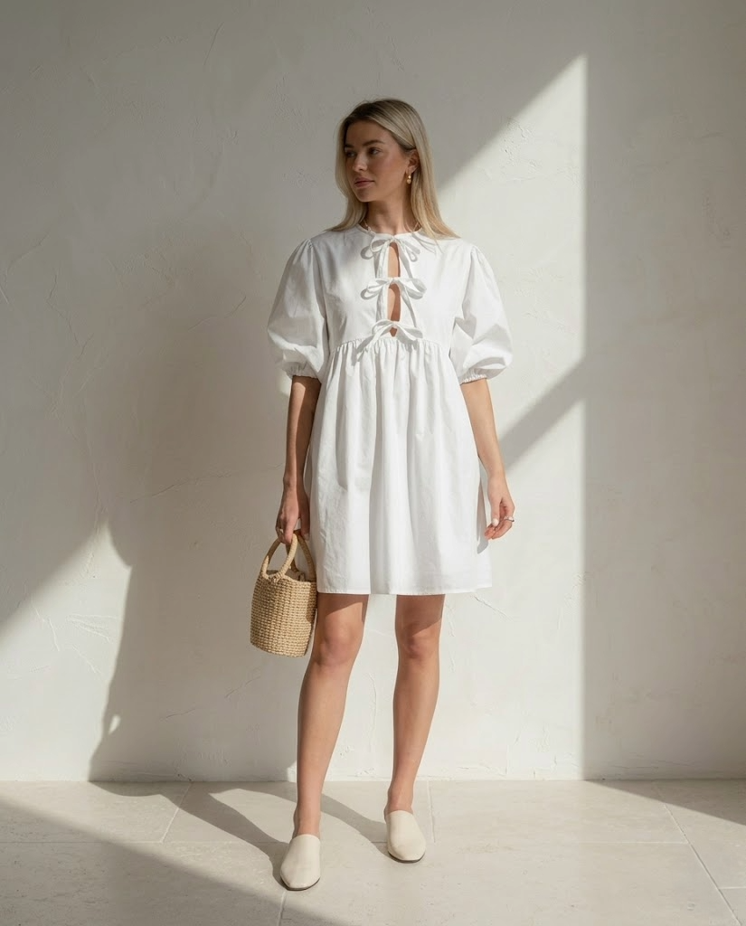 The Muse Mini | Leopard Bow-Tie Statement Dress