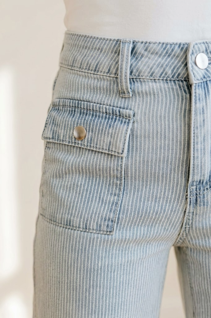 The Eve Hem Wide-Leg | Architectural Chambray Trouser